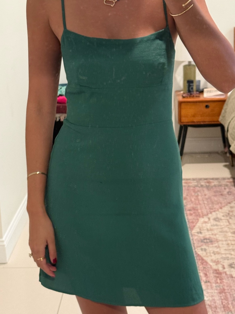 Sunday Best Forest Green Slip Mini Dress
